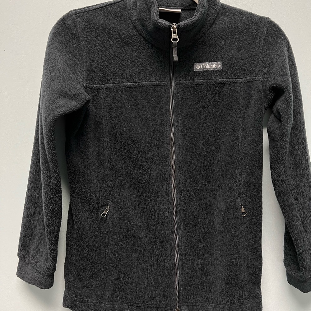 Columbia Unisex Charcoal Full Zip Fleece Jacket Size M 10- 12